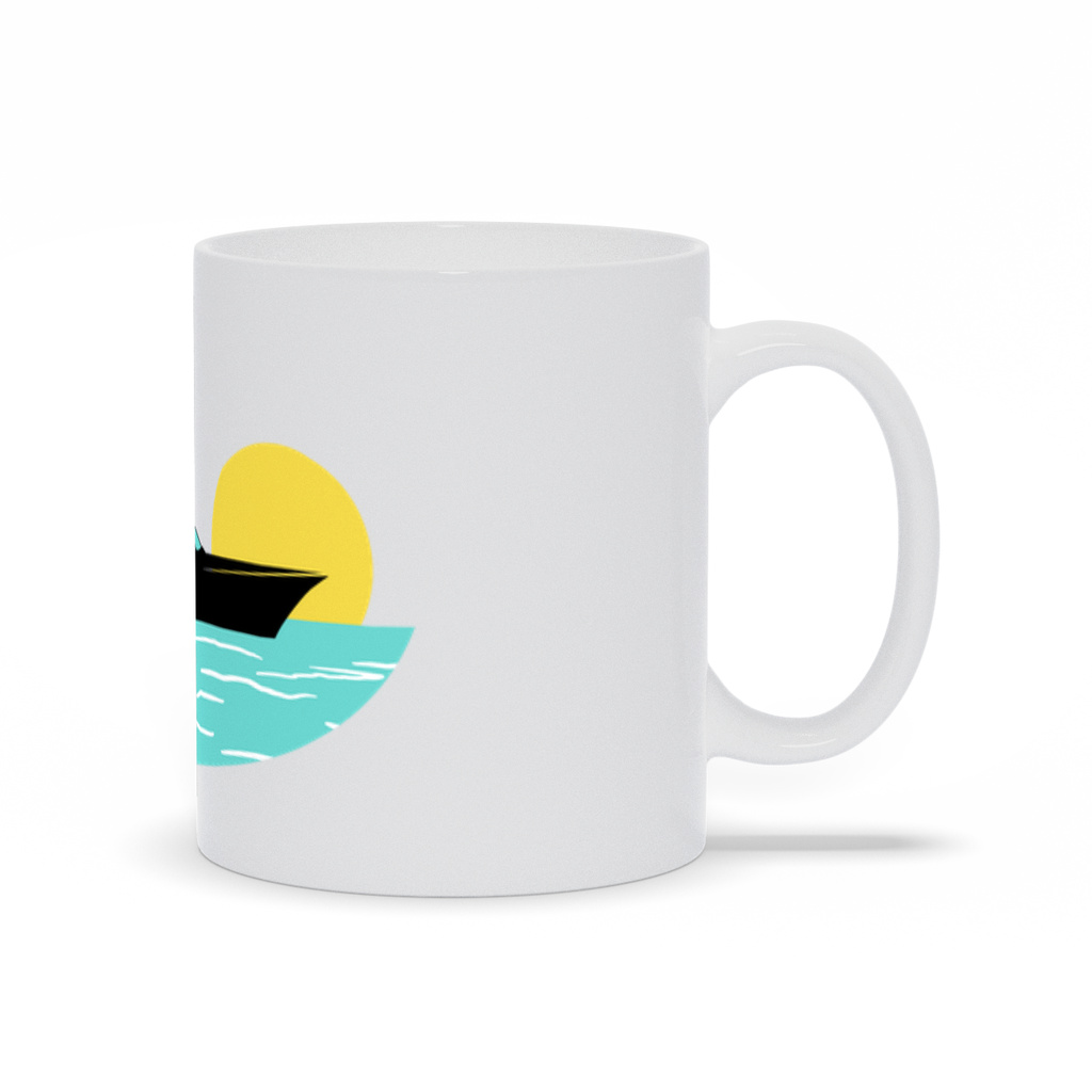 Boat Coffee Mugs - Sport Fishing Boat on the Water Coffee Mug