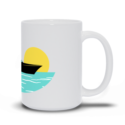 Boat Coffee Mugs - Sport Fishing Boat on the Water Coffee Mug