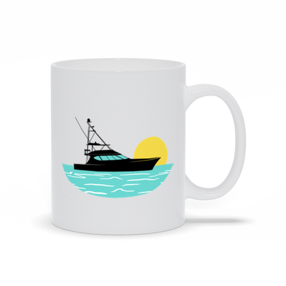 Boat Coffee Mug - Sport Fishing Boat Coffee Mug