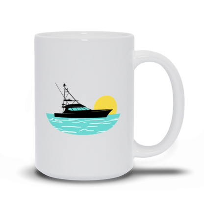 Boat Coffee Mug - Sport Fishing Boat Coffee Mug