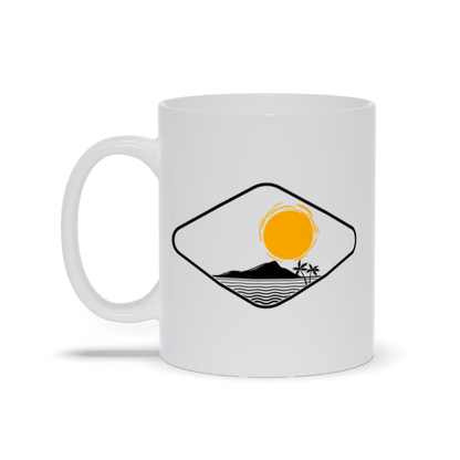 outdoor coffee mug - sun over island coffee mug