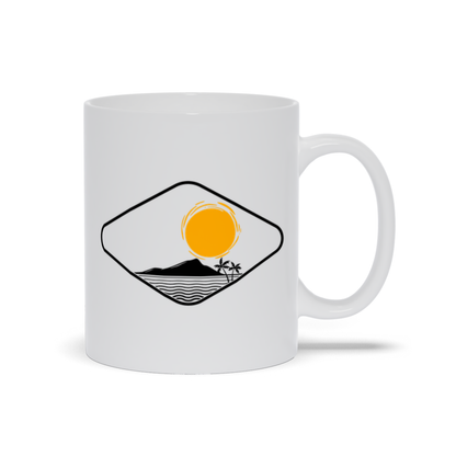 outdoor coffee mug - sun over island coffee mug