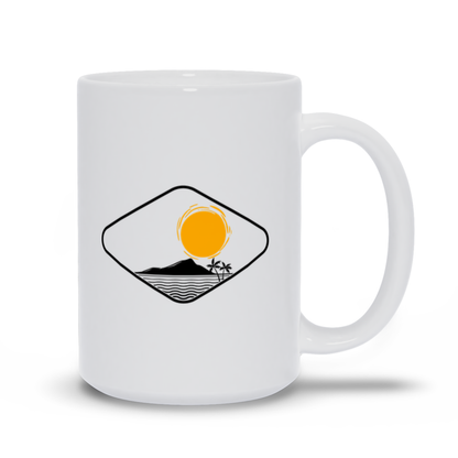 outdoor coffee mug - sun over island coffee mug