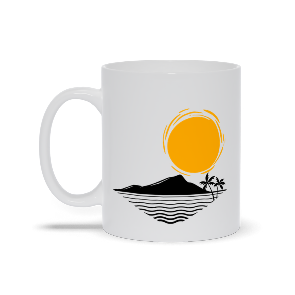 Ocean Coffee Mug - Sun Over Island and Ocean Coffee Mug