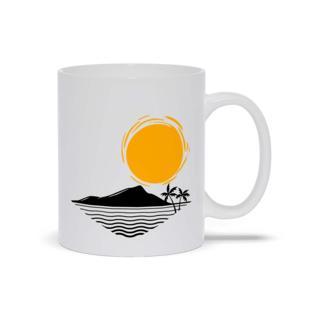 Ocean Coffee Mug - Sun Over Island and Ocean Coffee Mug