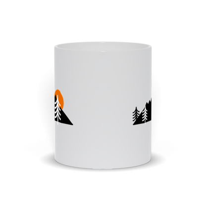 Mountain Coffee Mug - Sun setting behind mountain landscape coffee mug