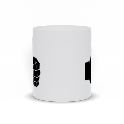 Thumbs Up Coffee Mug - Hand Giving Thumbs Up Sign in black