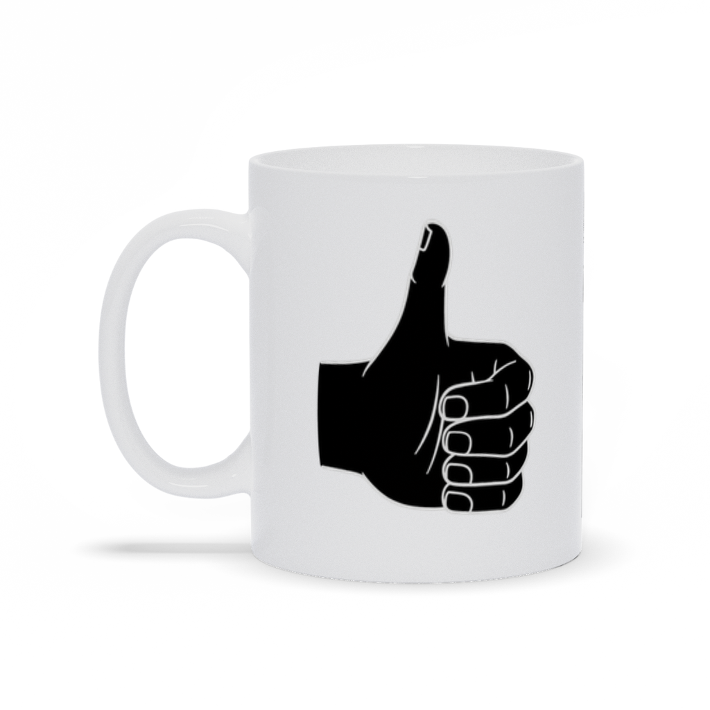 Thumbs Up Coffee Mug - Hand Giving Thumbs Up Sign in black
