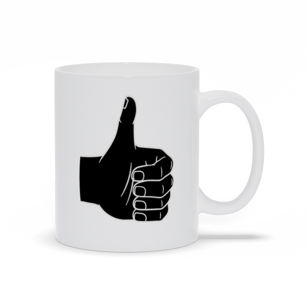 Thumbs Up Coffee Mug - Hand Giving Thumbs Up Sign in black