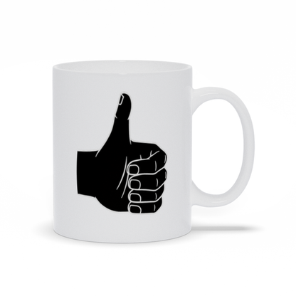 Thumbs Up Coffee Mug - Hand Giving Thumbs Up Sign in black