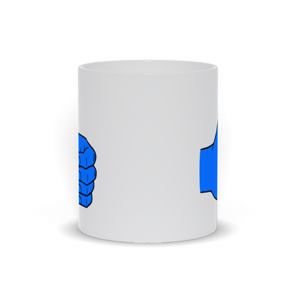 Thumbs Up Coffee Mug - Thumbs Up Symbol in blue