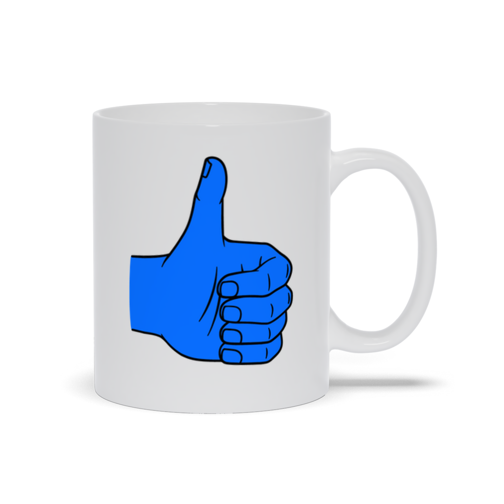 Thumbs Up Coffee Mug - Thumbs Up Symbol in blue