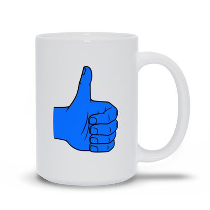 Thumbs Up Coffee Mug - Thumbs Up Symbol in blue