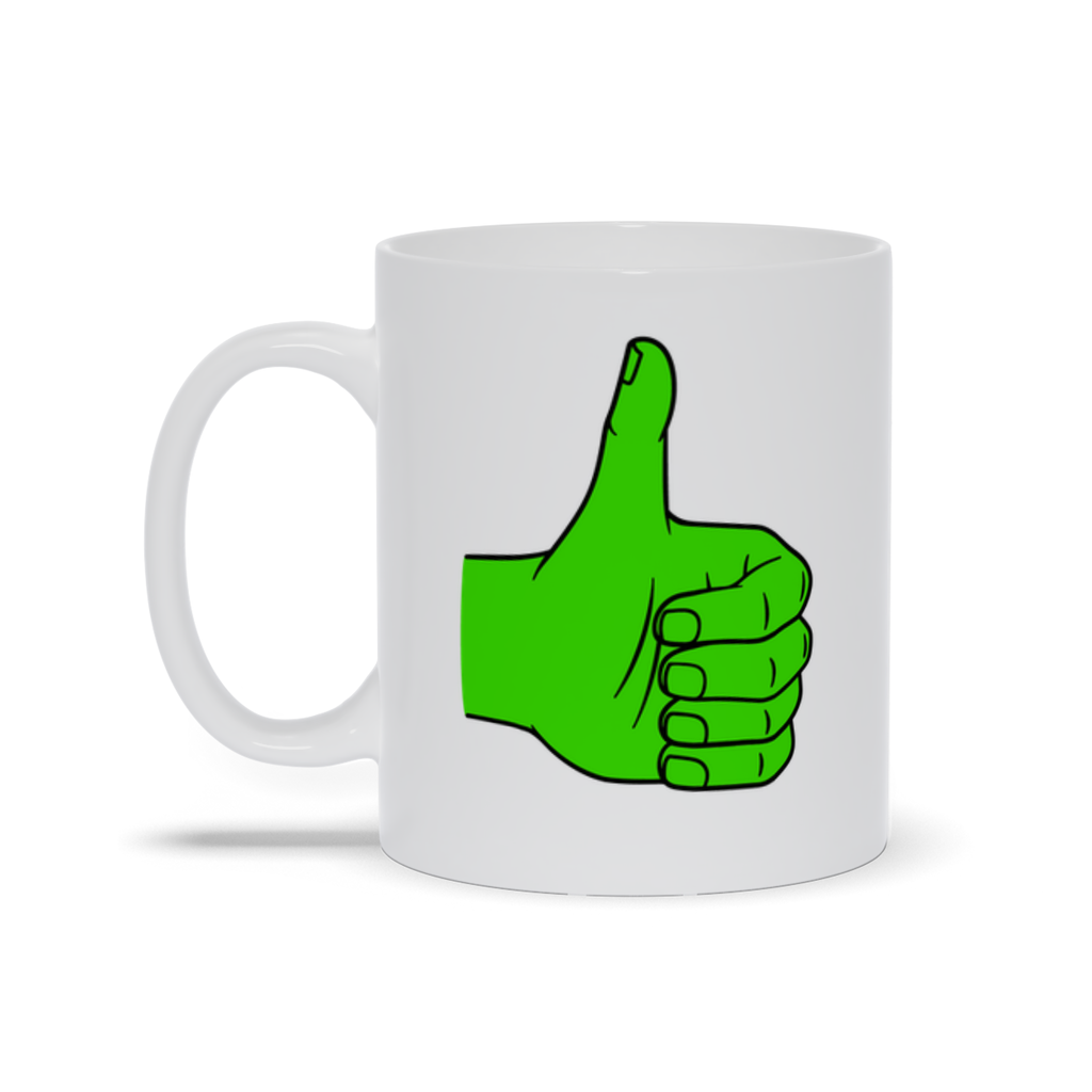 Thumbs Up Coffee Mug - Thumbs Up Symbol in green