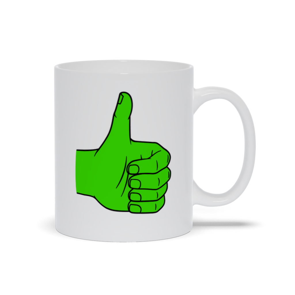 Thumbs Up Coffee Mug - Thumbs Up Symbol in green