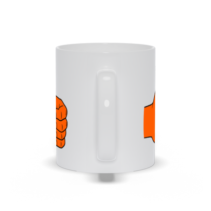 Thumbs Up Coffee Mug - Thumbs Up Symbol in orange