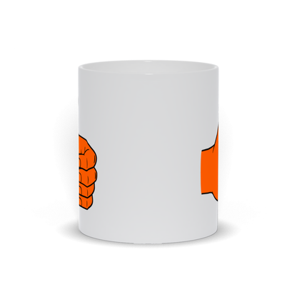 Thumbs Up Coffee Mug - Thumbs Up Symbol in orange