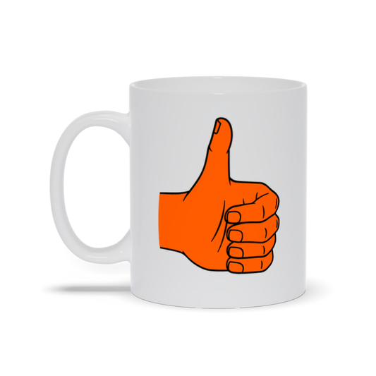 Thumbs Up Coffee Mug - Thumbs Up Symbol in orange