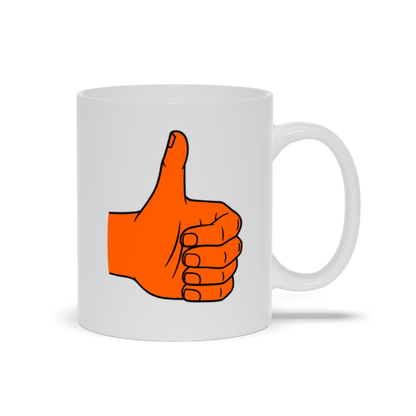 Thumbs Up Coffee Mug - Thumbs Up Symbol in orange