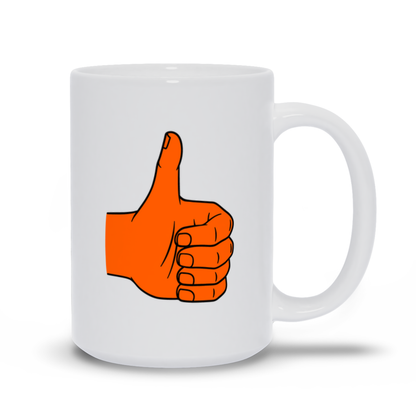 Thumbs Up Coffee Mug - Thumbs Up Symbol in orange