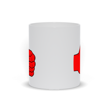 Thumbs Up Coffee Mug - Thumbs Up Symbol in red