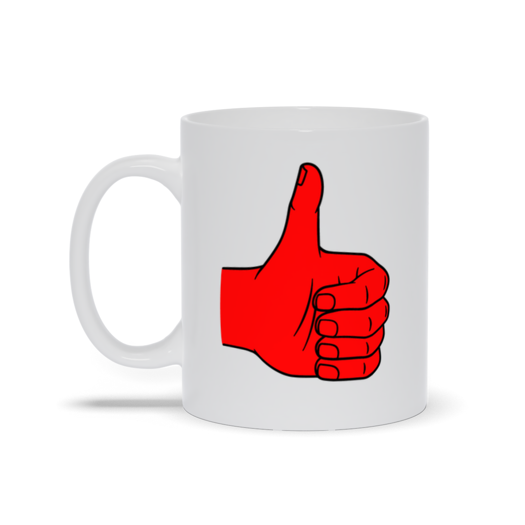 Thumbs Up Coffee Mug - Thumbs Up Symbol in red