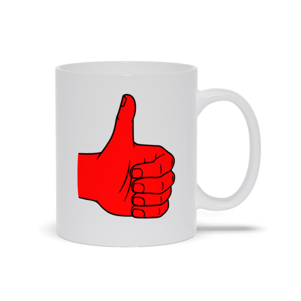 Thumbs Up Coffee Mug - Thumbs Up Symbol in red