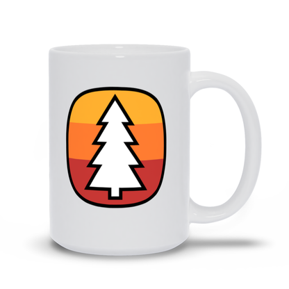 Tree Coffee Mug - White Tree in front of sunset coffee mug