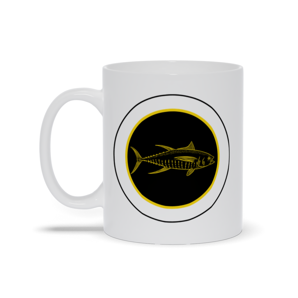 Animal Coffee Mug - Tuna Fish drawn on black background Coffee Mug