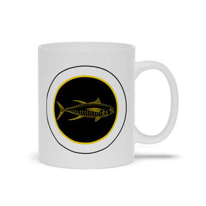 Animal Coffee Mug - Tuna Fish drawn on black background Coffee Mug