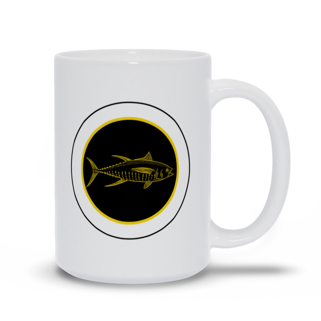 Animal Coffee Mug - Tuna Fish drawn on black background Coffee Mug