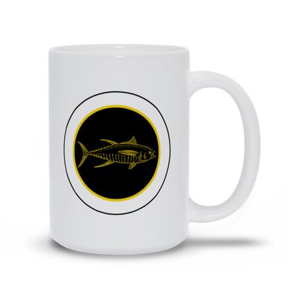 Animal Coffee Mug - Tuna Fish drawn on black background Coffee Mug