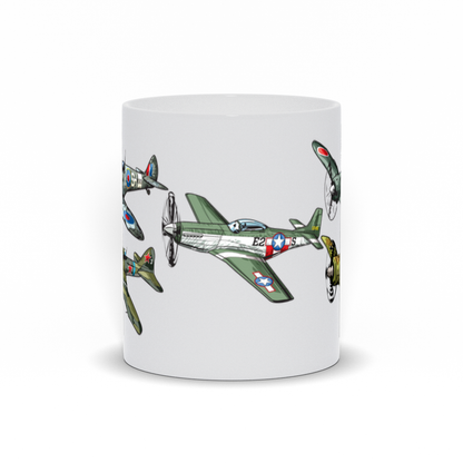 Military Coffee Mug - WWII Military Planes on a coffee mug