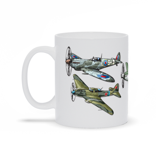 Military Coffee Mug - WWII Military Planes on a coffee mug