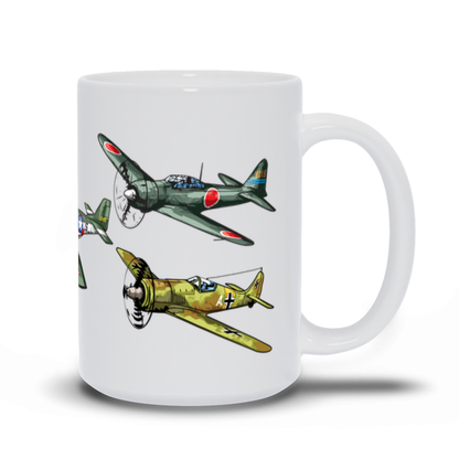 Military Coffee Mug - WWII Military Planes on a coffee mug