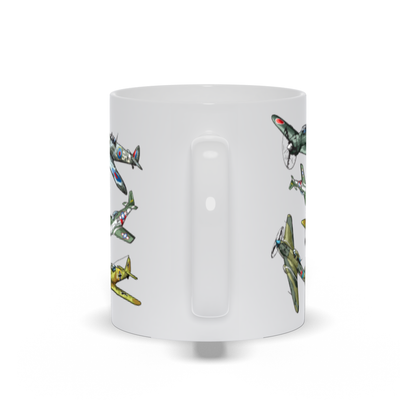 Military Coffee Mug - Multiple WWII Fighter Planes on a Coffee Mug