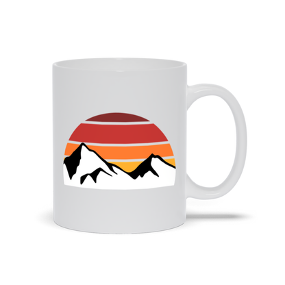 Mountain Coffee Mug - White Mountain Landscape and Sunset Coffee Mug