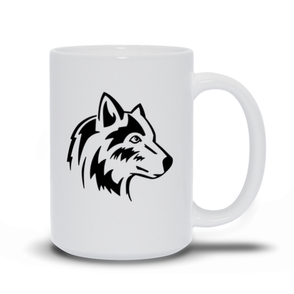 Animal Coffee Mug - Wolf Head on a coffee mug