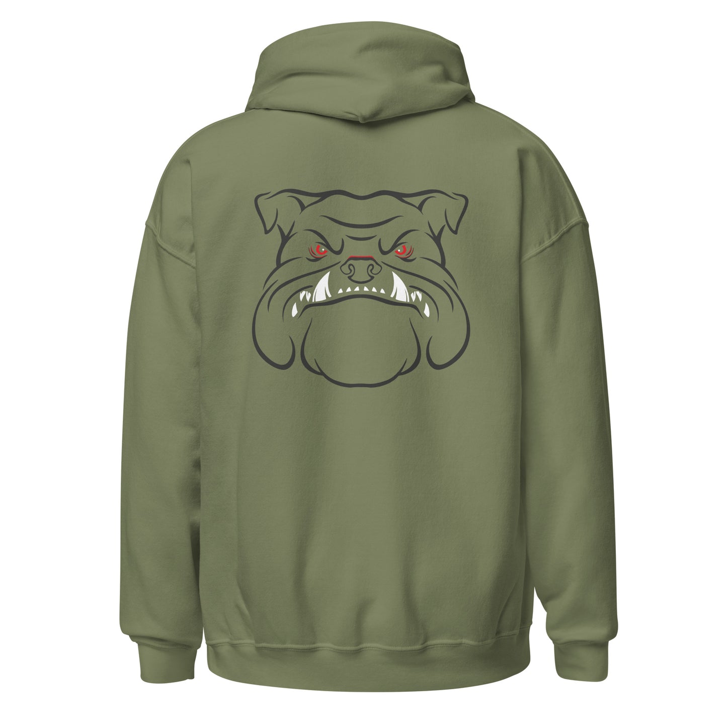 Angry Bulldog Gildan Hoodie Army Green Back