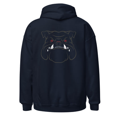 Angry Bulldog Gildan Hoodie Navy Back