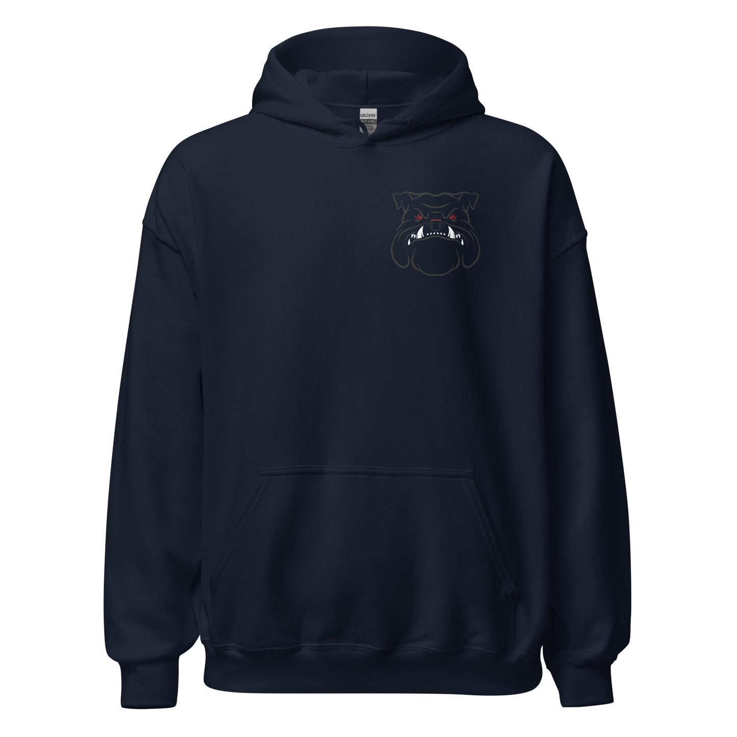 Angry Bulldog Gildan Hoodie Navy Blue Front