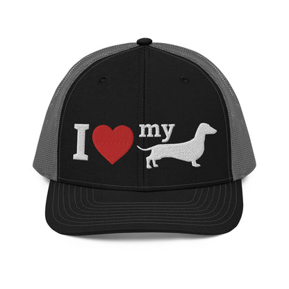 I Love My Dachshund Hat Black Charcoal