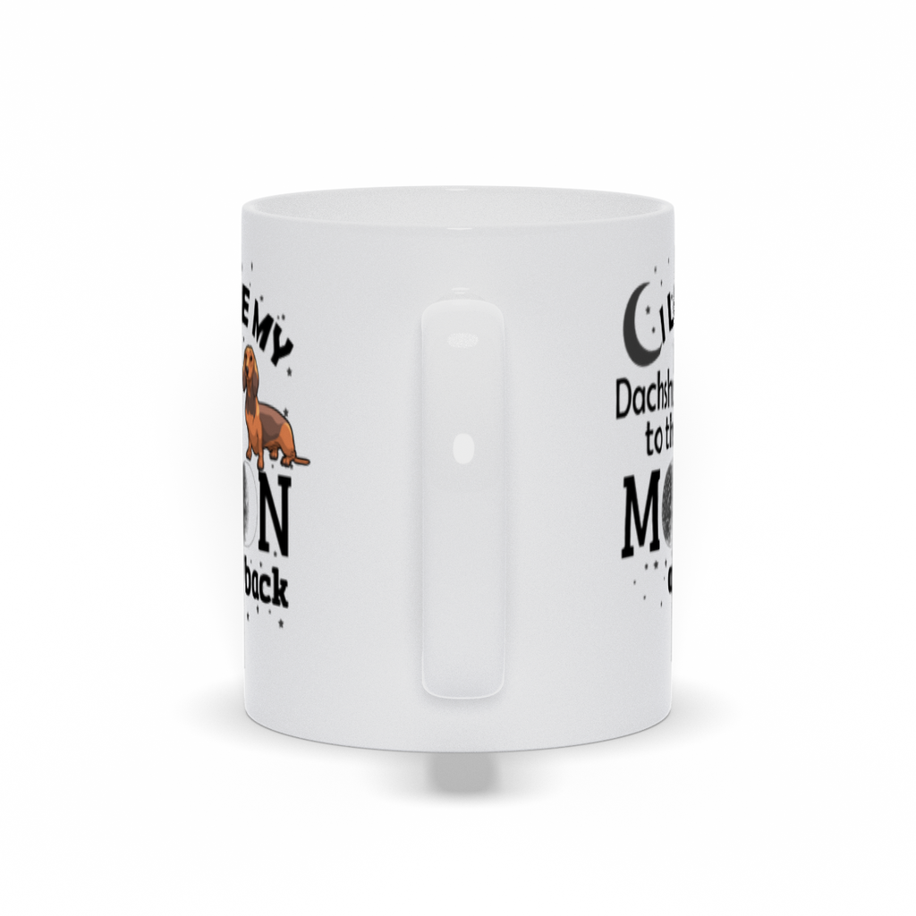 I Love my Dachshund to the moon and back coffee mug Back