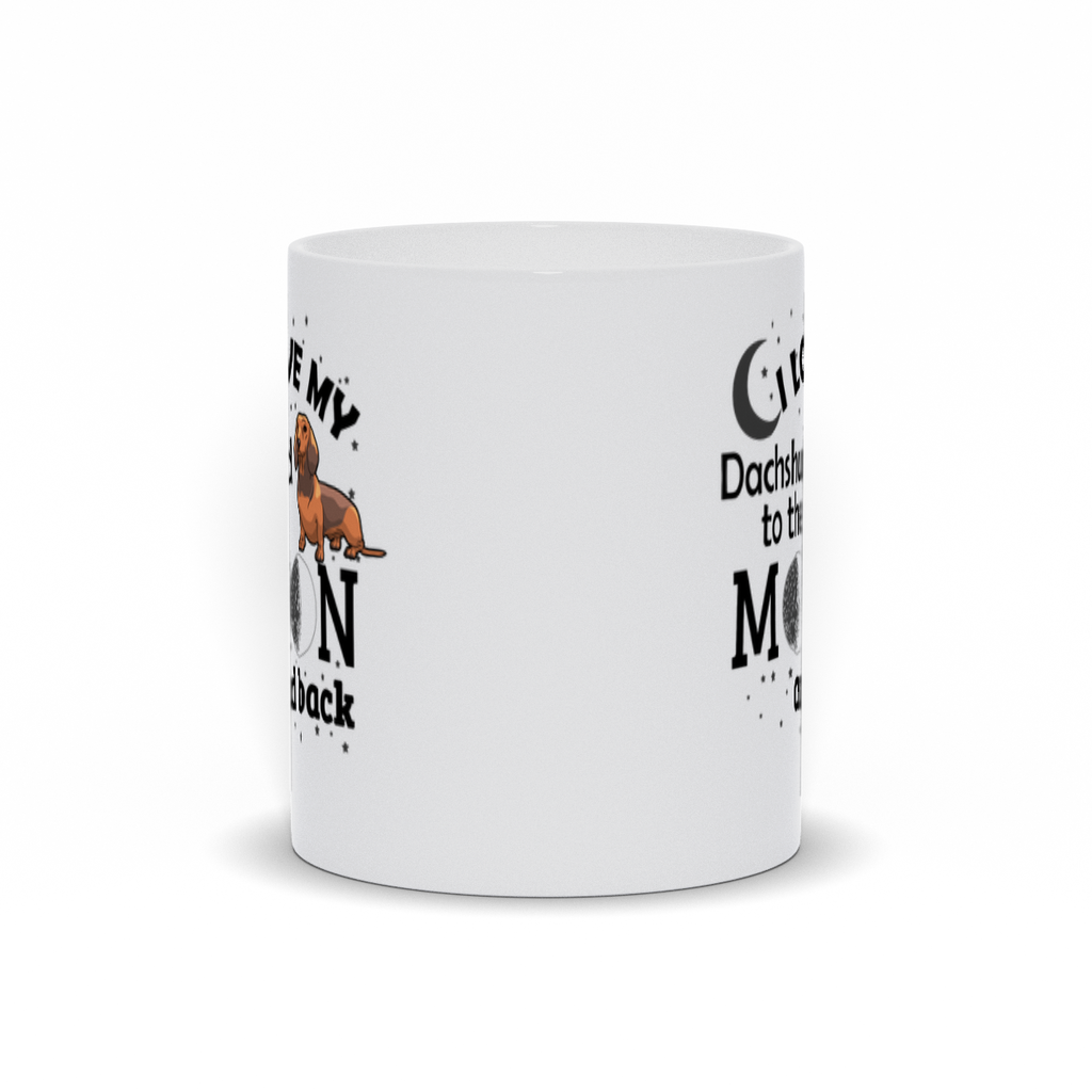 I Love my Dachshund to the moon and back coffee mug Front