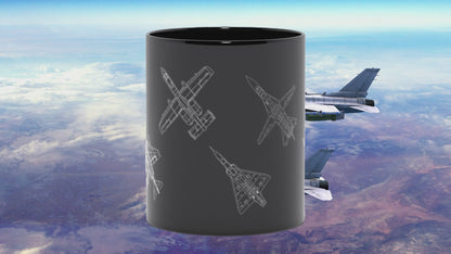 Black Fighter Jet Coffee Mug