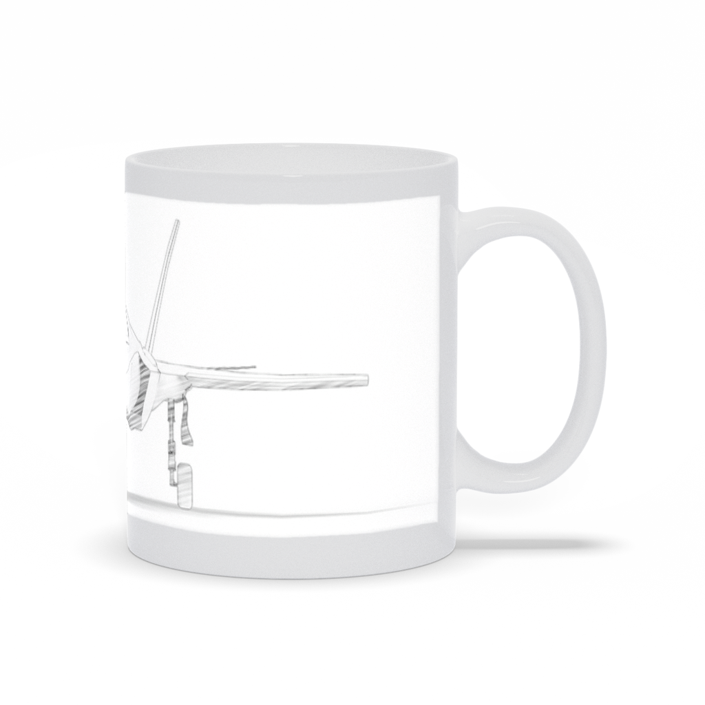 The F-35 Fighter Jet White Coffee Mug