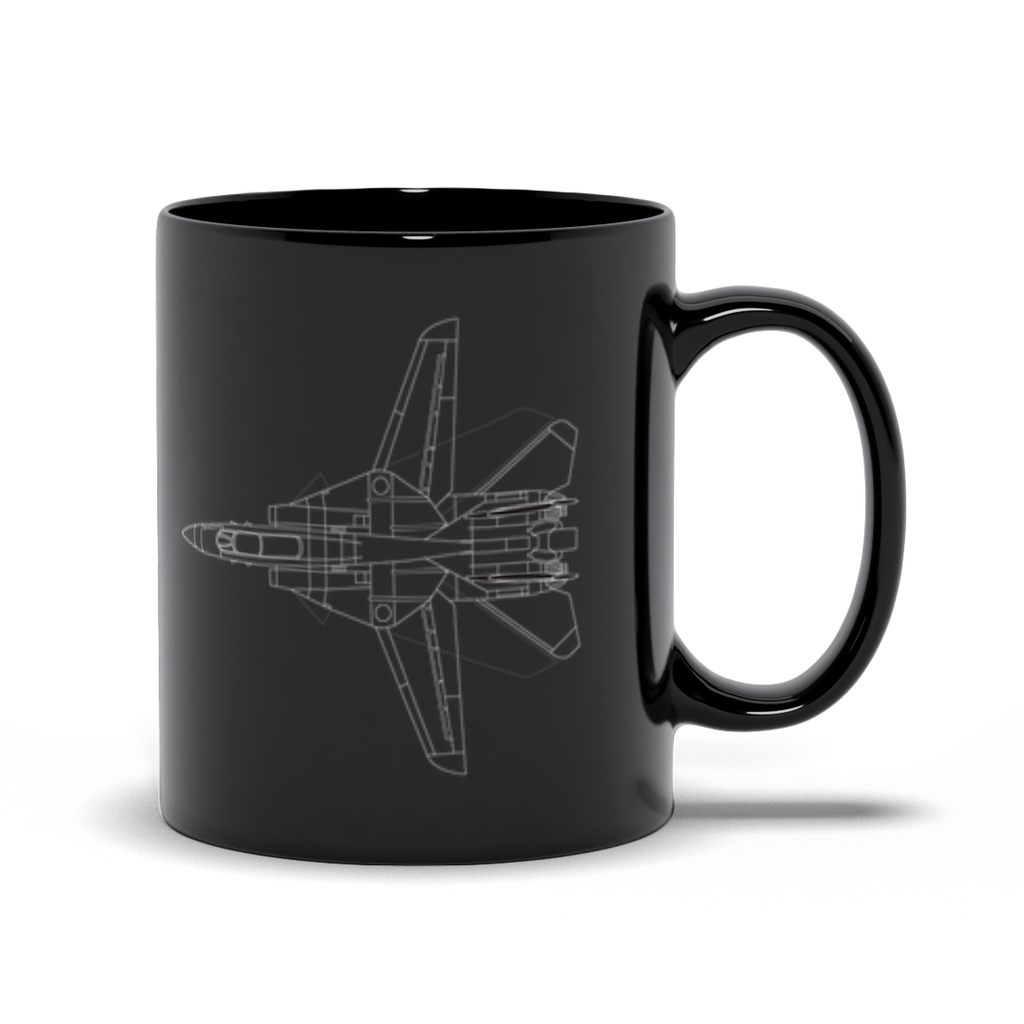 The F-35 Fighter Jet Black Coffee Mug