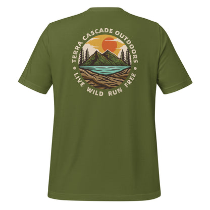 Terra Cascade Outdoors Live Wild Run Free t-shirt