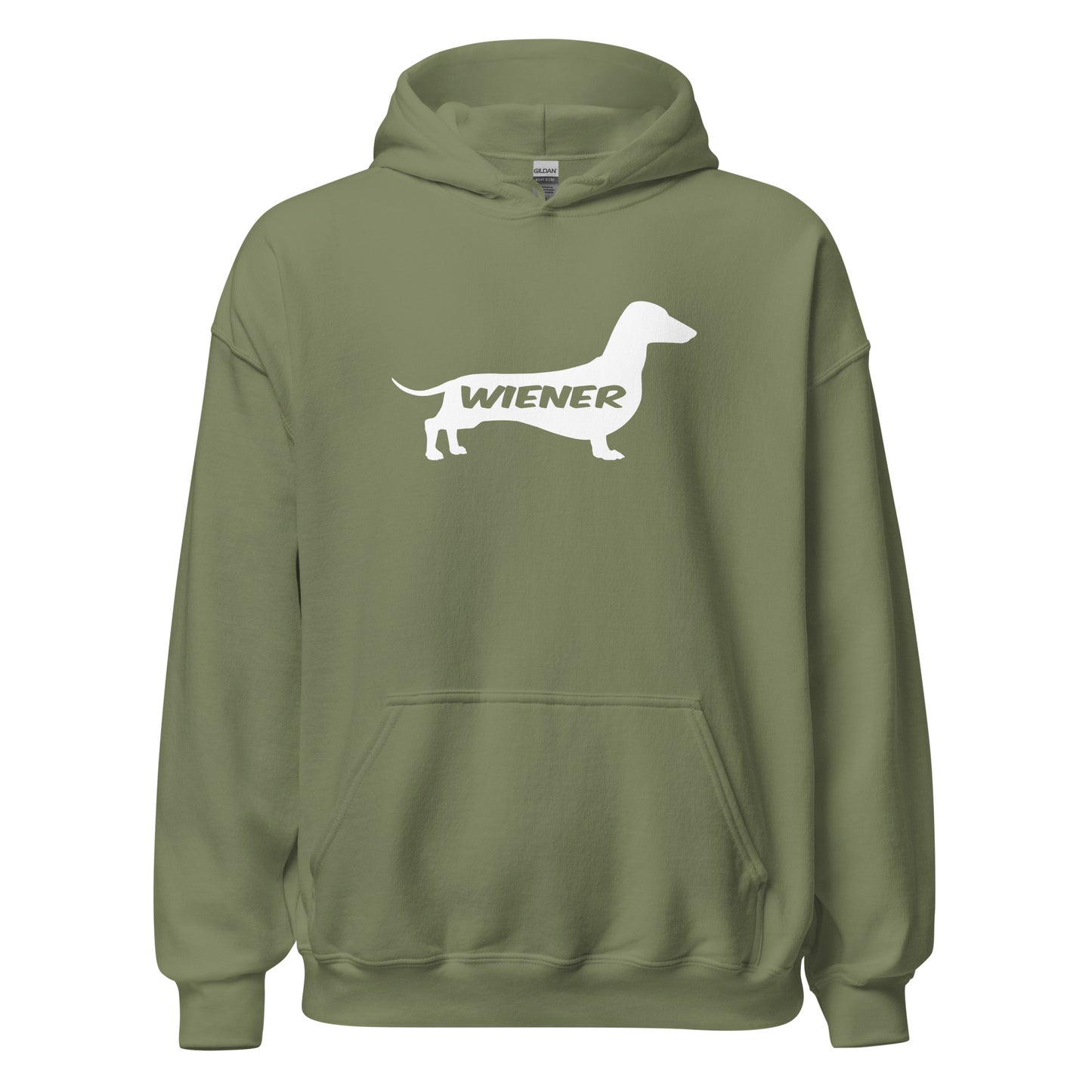 Dachshund Wiener Dog Hoodie Army Green