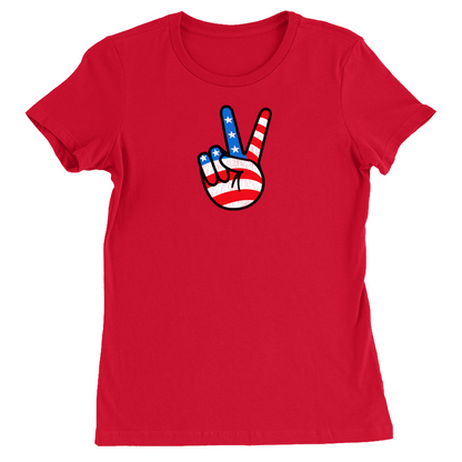 Peace Sign Patriotic USA Vintage Women's T-Shirt